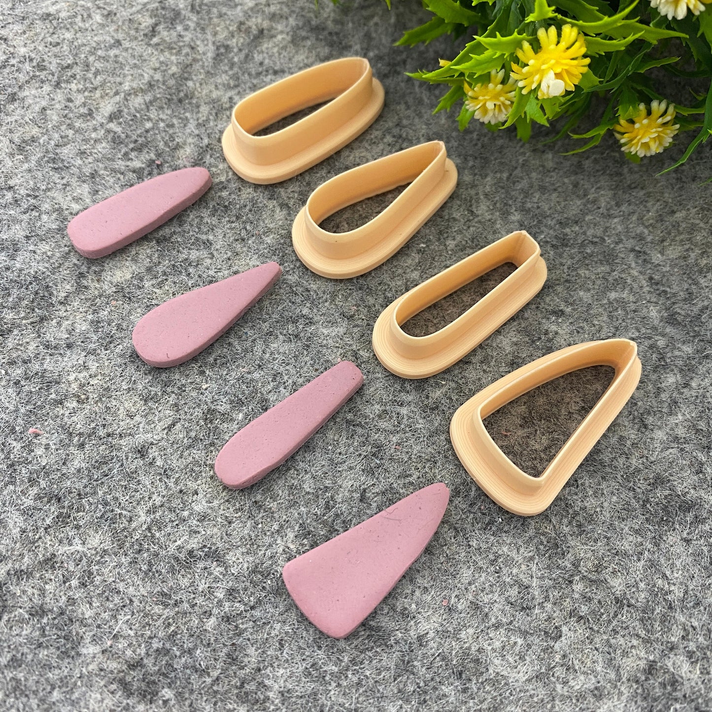 Triangle Dangle Earring Clay Cutter: Organic Polymer Clay Tool