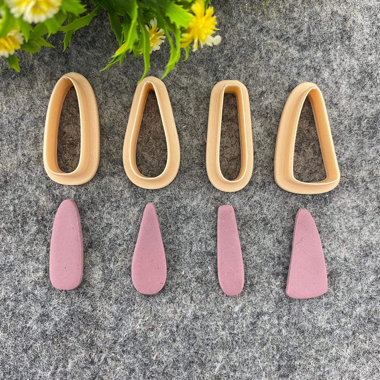 Organic Dangle clay cutter, earring polymer clay cutter, Triangle shape, dangle jewellery cutter, Organic cutter Polymer clay tools #663