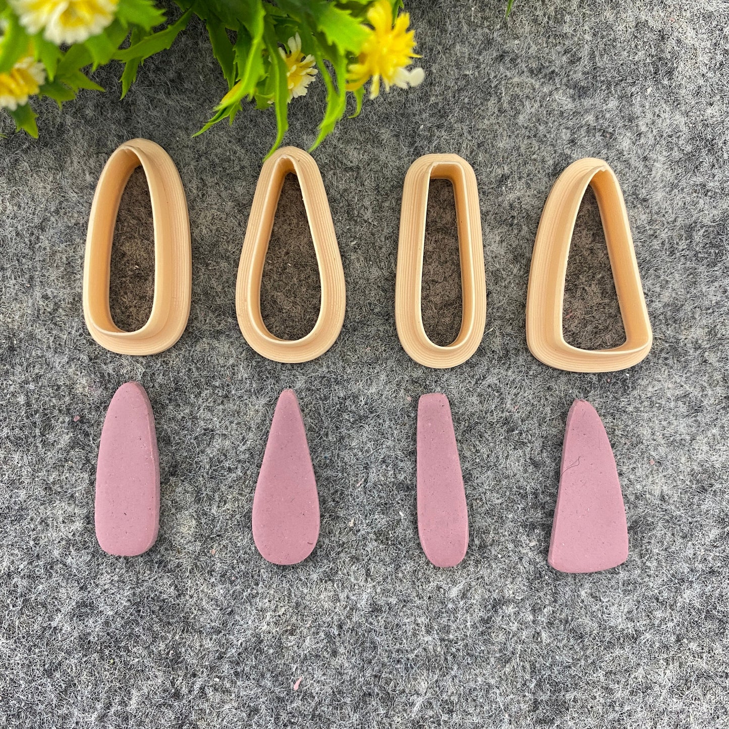 Triangle Dangle Earring Clay Cutter: Organic Polymer Clay Tool