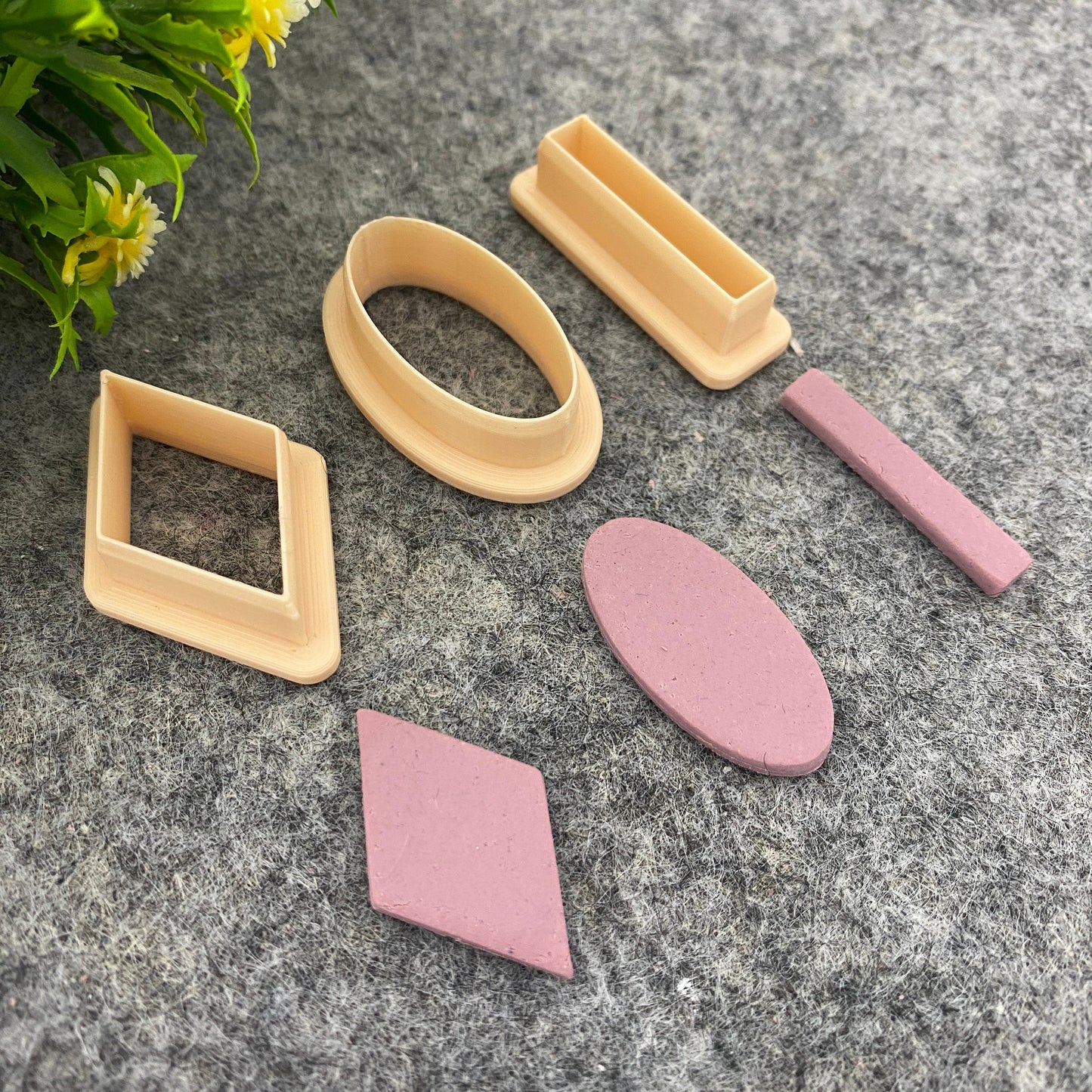 Diamond, Oval, Rectangle Clay Cutters: Polymer Clay Jewelry Tools #666