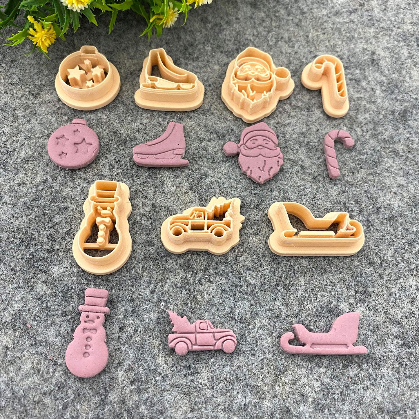 Christmas Clay Cutters: Santa, Snowman, Ornament (3D Printed)
