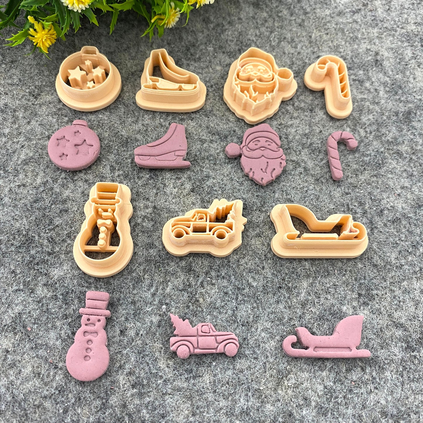 Christmas Clay Cutters: Santa, Snowman, Ornament (3D Printed)