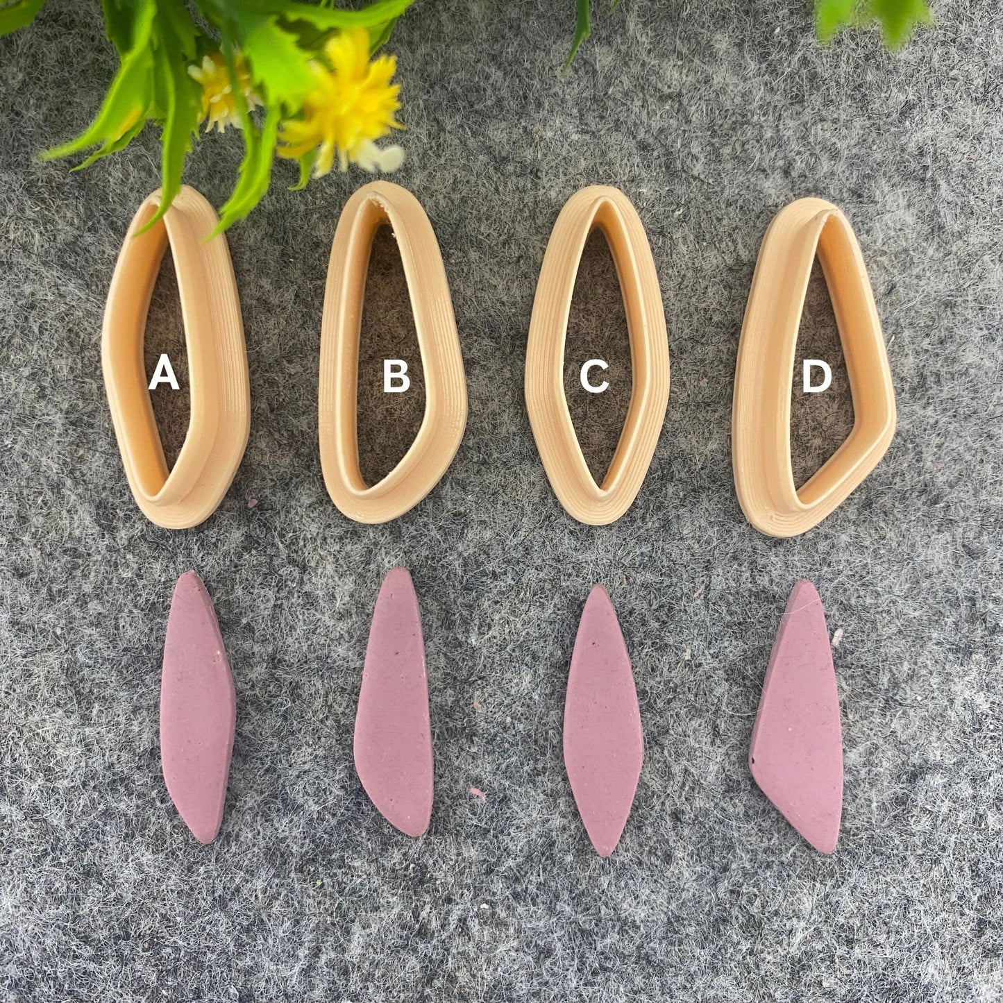 Organic Dangle Clay Earring Cutters: Polymer Clay Jewelry Tools #664