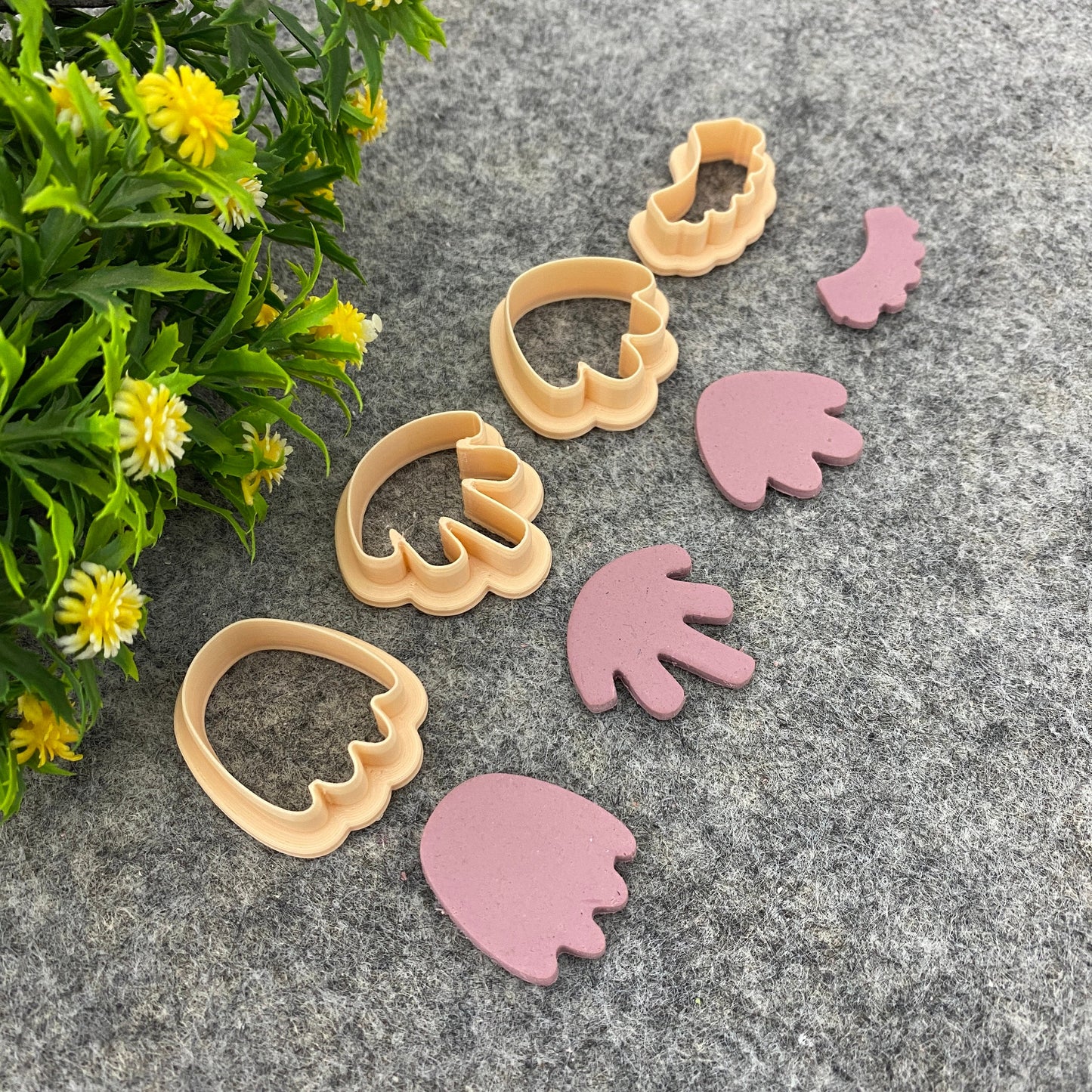 Organic Tulip Clay Earring Cutters: Polymer Clay Tools #668