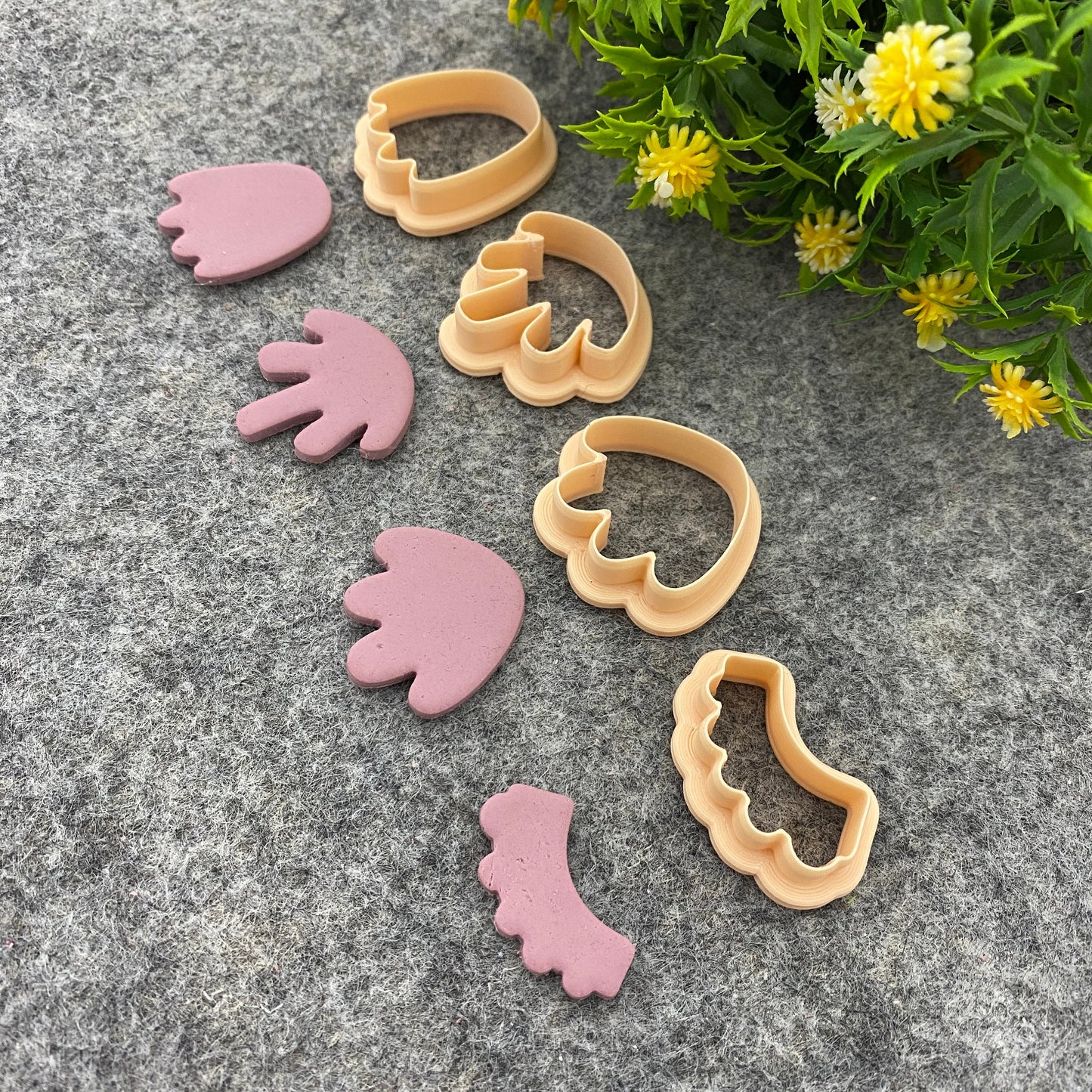 Organic Tulip Clay Earring Cutters: Polymer Clay Tools #668