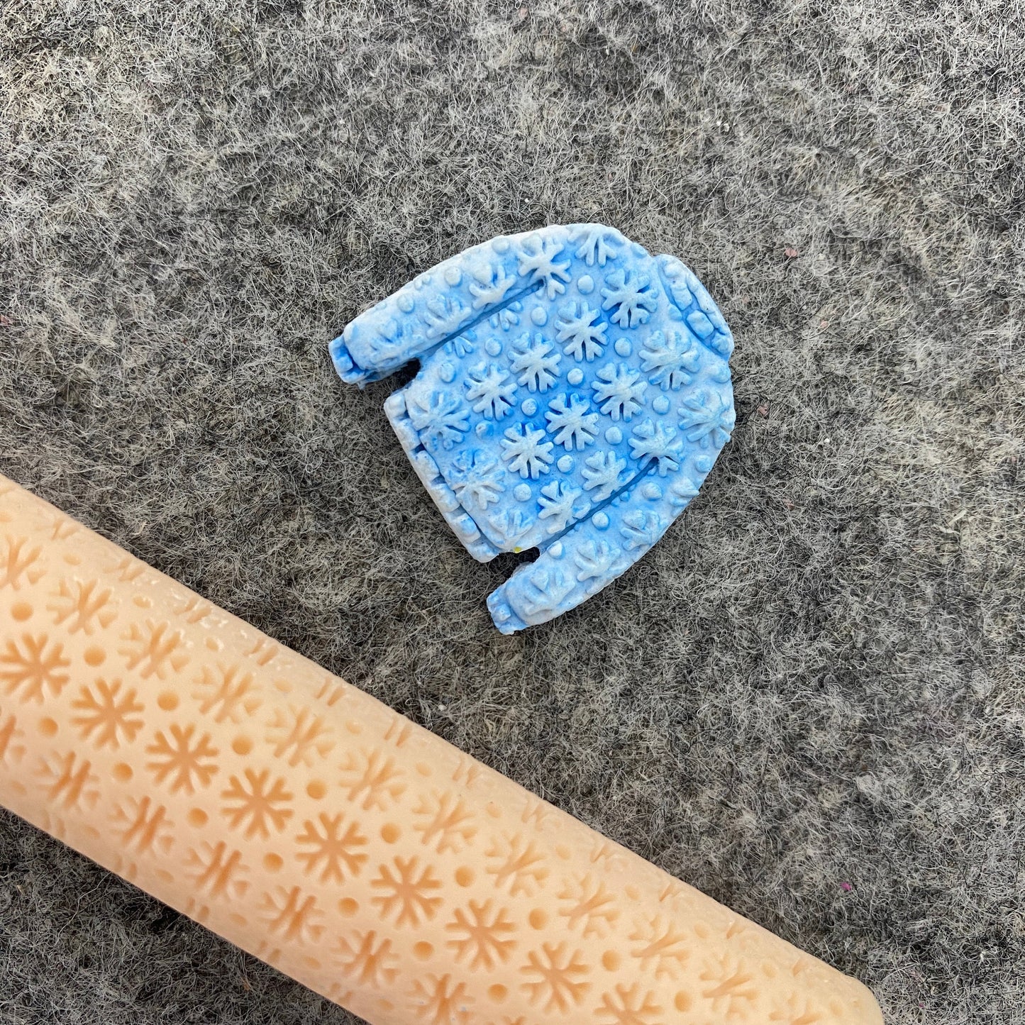 Snowflake Texture Roller for Polymer Clay: Knit Sweater Pattern #111