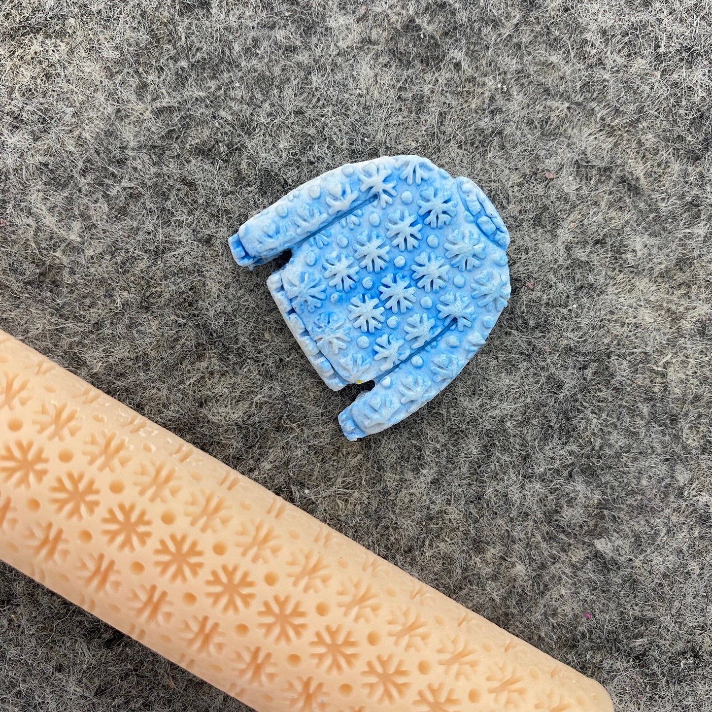 Snowflakes Texture Roller for Polymer Clay, Clay Tools, Diy Earrings, Knit Sweater Patterned Polymer Clay Roller, Christmas roller #111