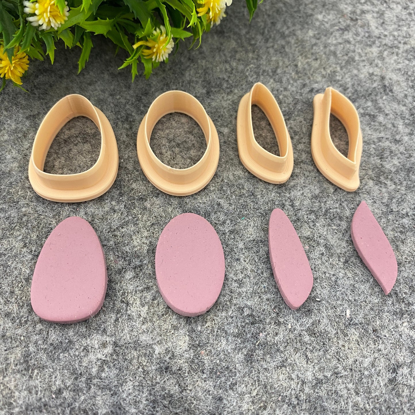 Organic Shape Clay Cutter: Oval Dangle Earring Polymer Clay Tool #661