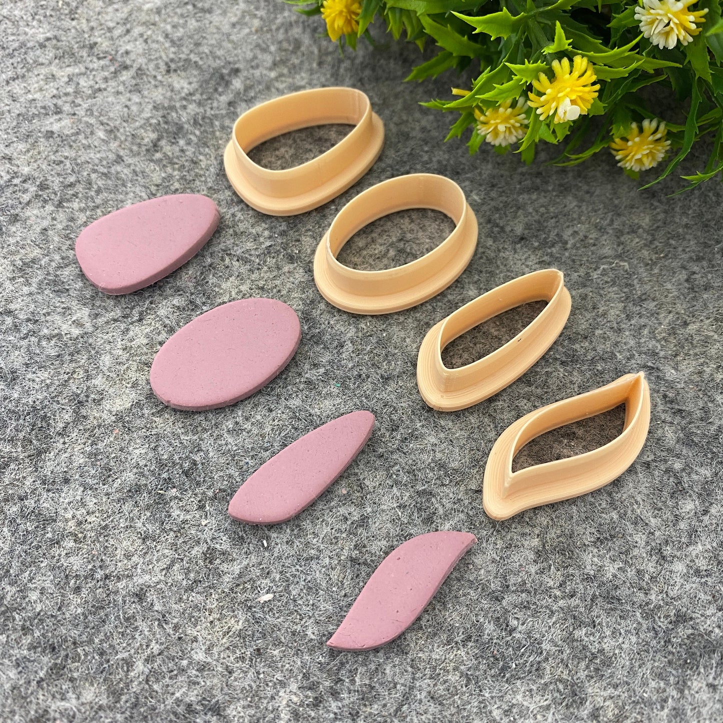 Organic Shape Clay Cutter: Oval Dangle Earring Polymer Clay Tool #661