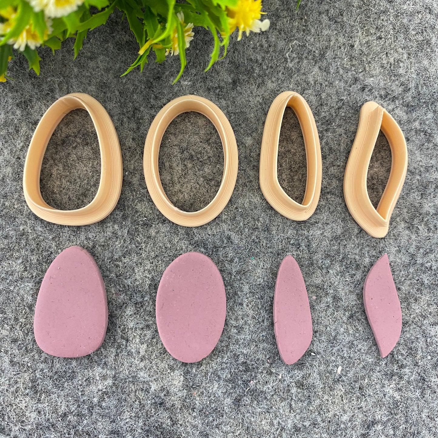 Organic Shape Clay Cutter: Oval Dangle Earring Polymer Clay Tool #661
