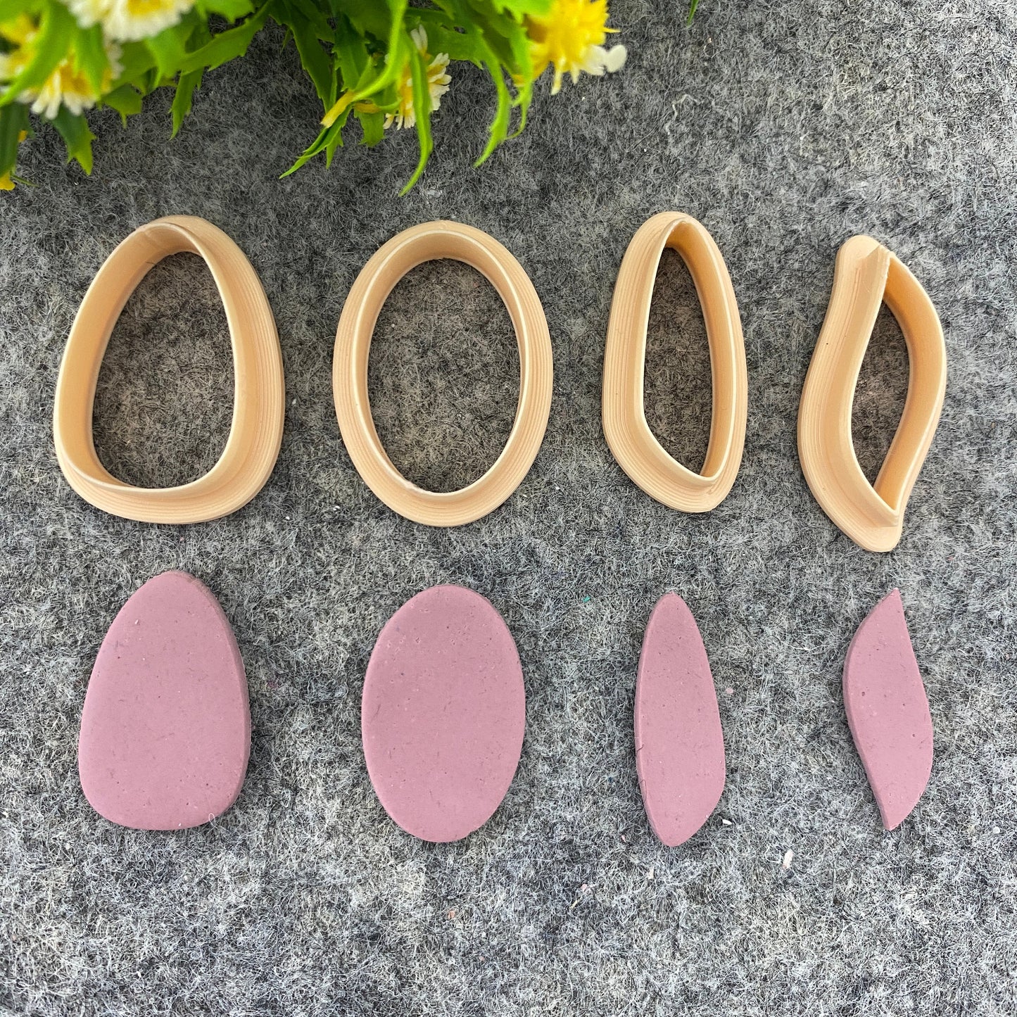 Organic Shape Clay Cutter: Oval Dangle Earring Polymer Clay Tool #661