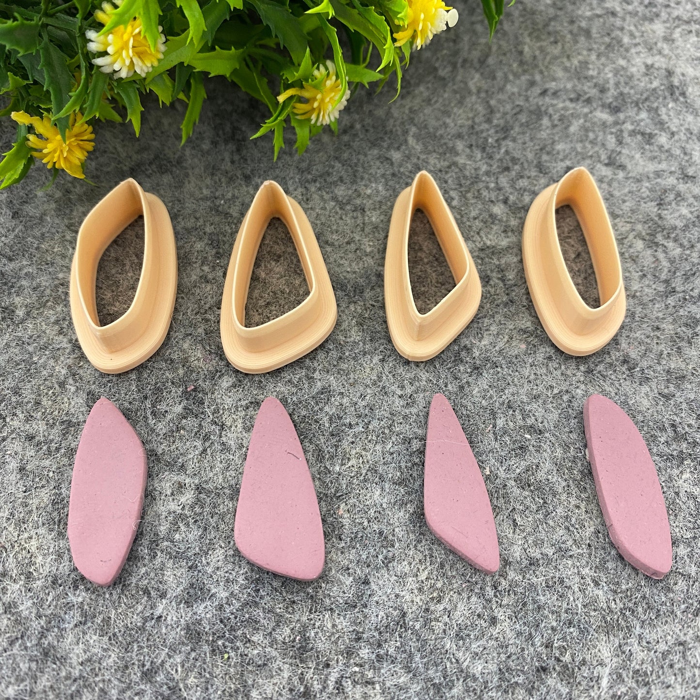 Organic Triangle Dangle Earring Clay Cutter: Polymer Clay Tool