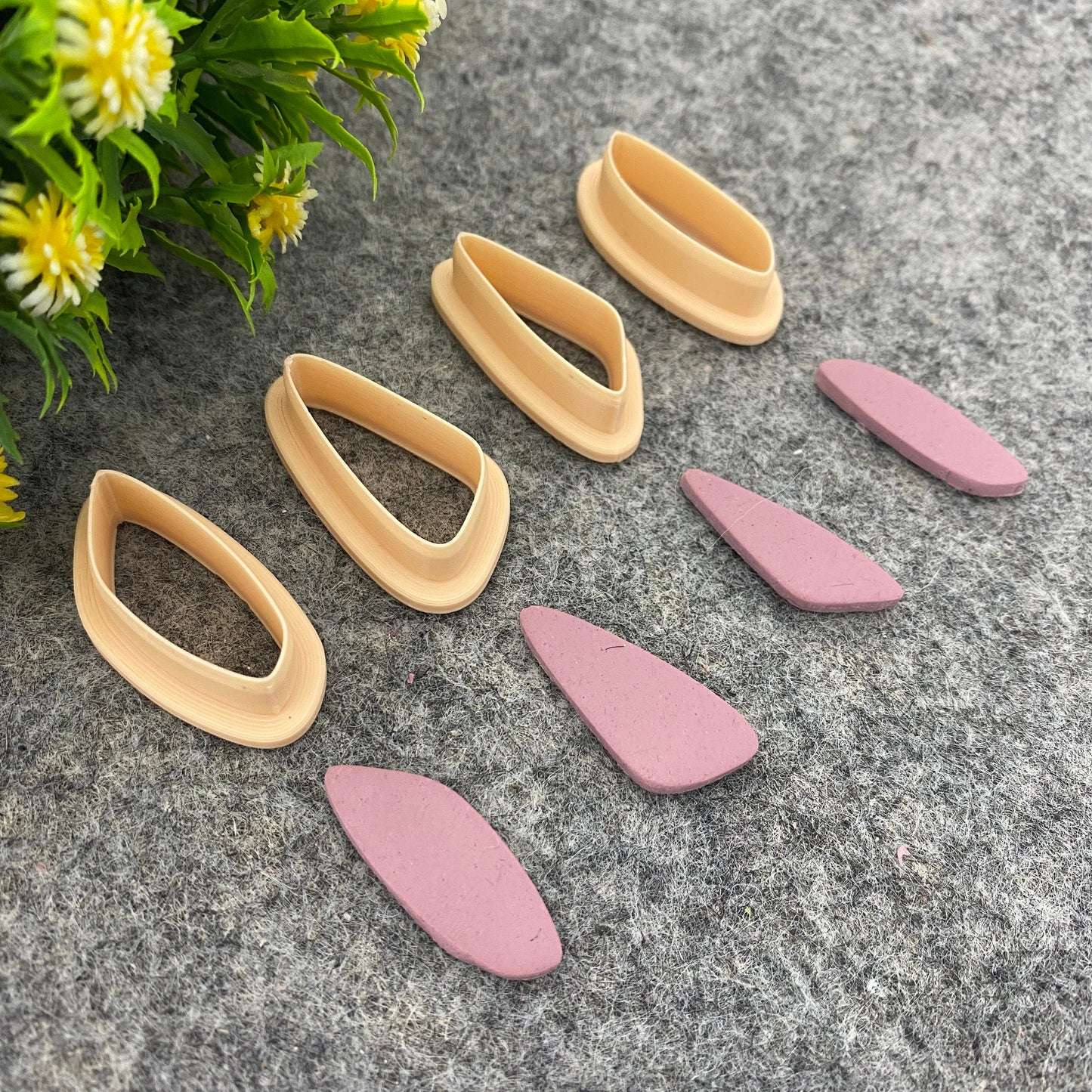 Organic Triangle Dangle Earring Clay Cutter: Polymer Clay Tool
