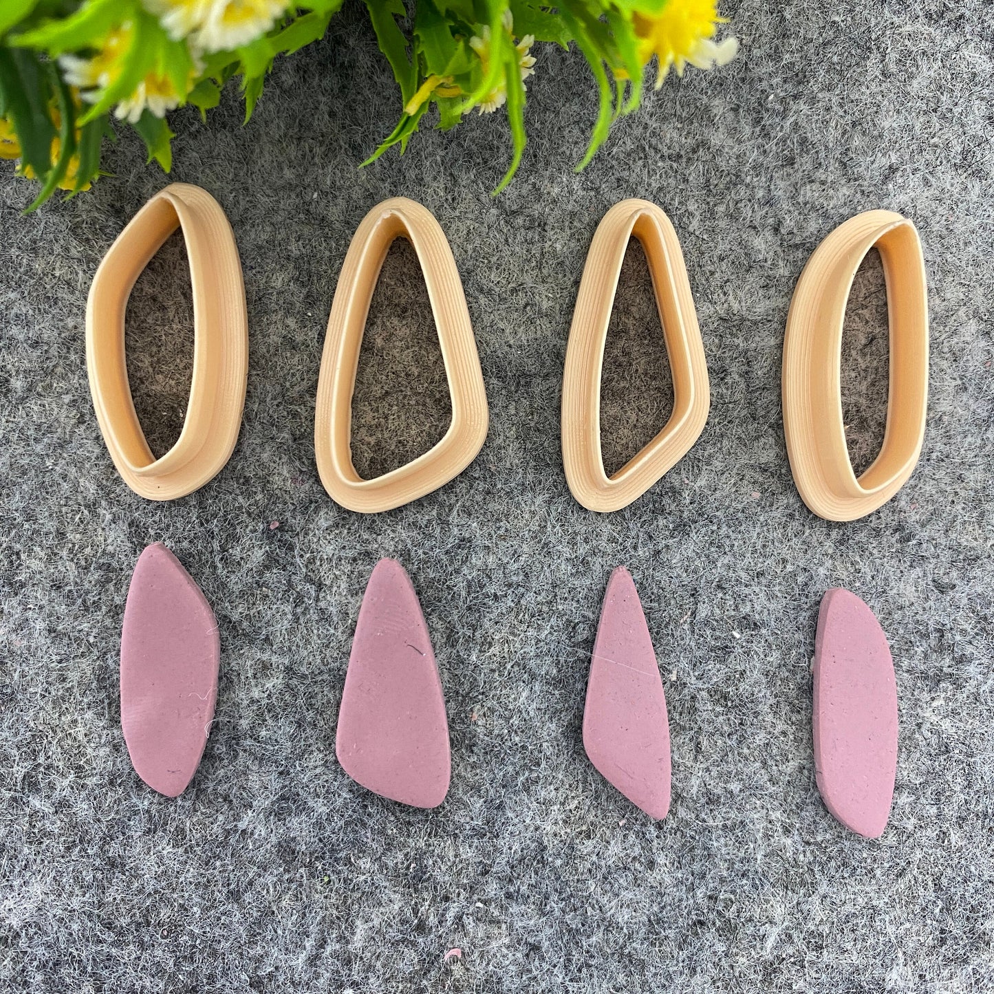 Organic Dangle clay cutter, earring polymer clay cutter, Triangle shape, dangle jewellery cutter, Organic cutter Polymer clay tools #662