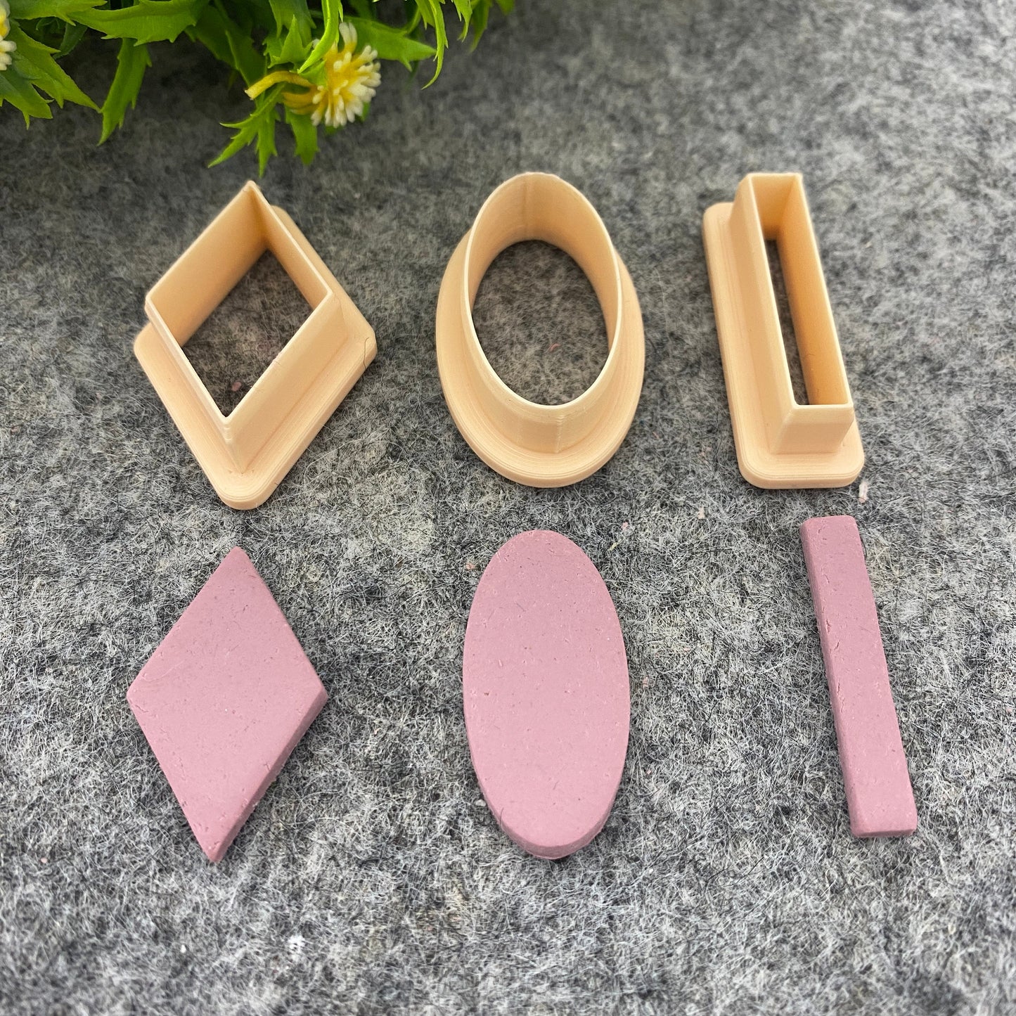 Diamond, Oval, Rectangle Clay Cutters: Polymer Clay Jewelry Tools #666
