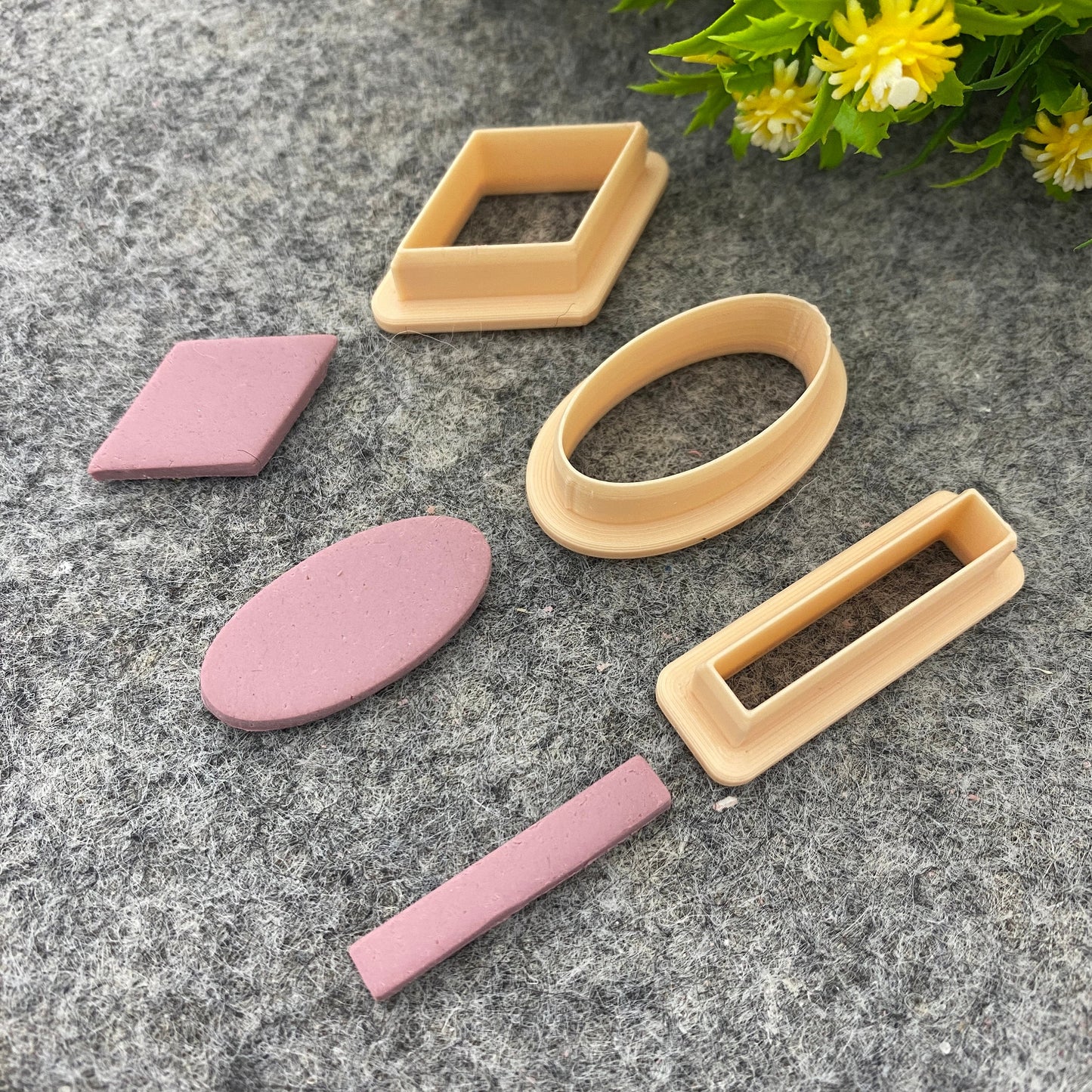 Diamond, Oval, Rectangle Clay Cutters: Polymer Clay Jewelry Tools #666