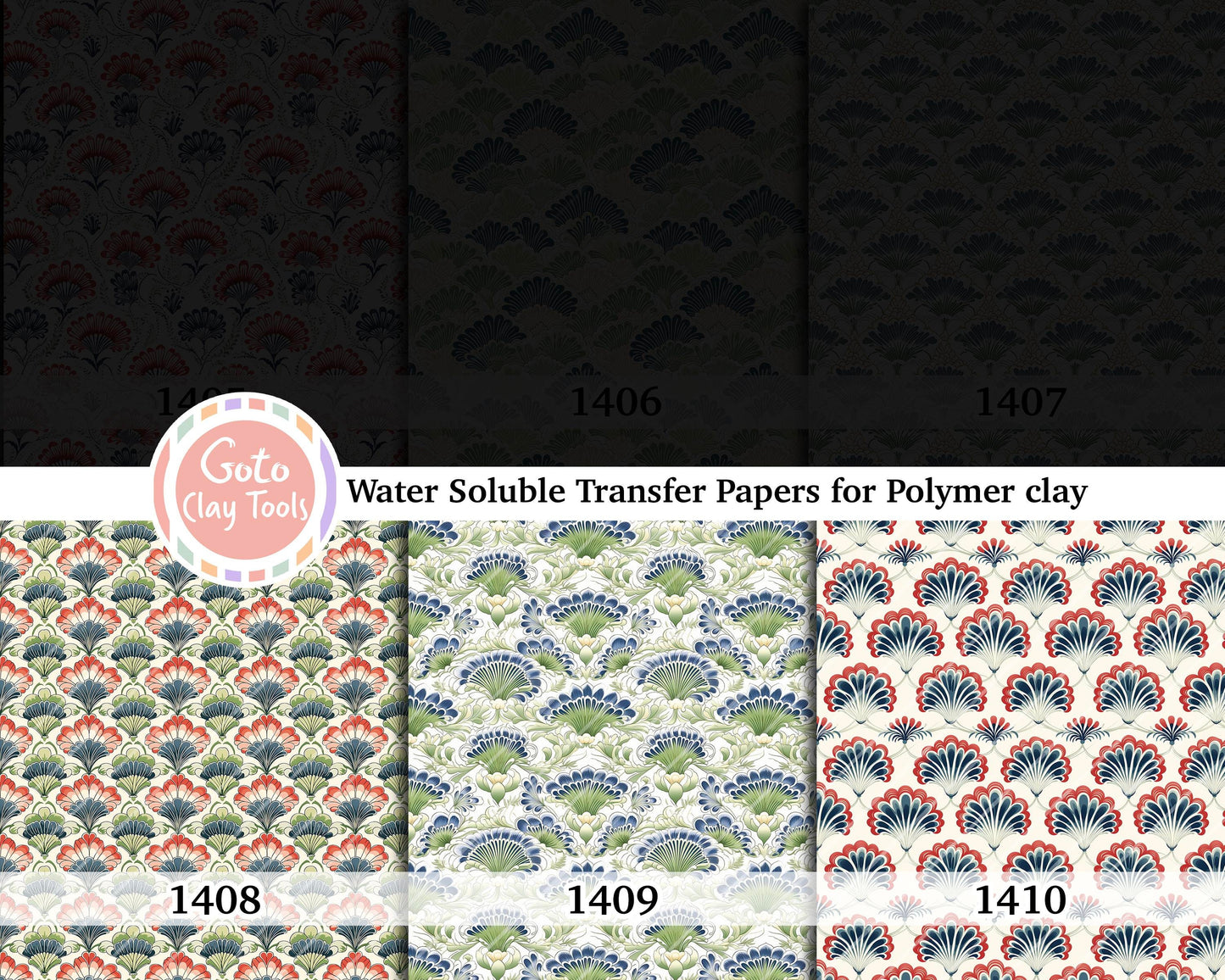Ornamental Scallop Pattern Transfer Paper for Polymer Clay