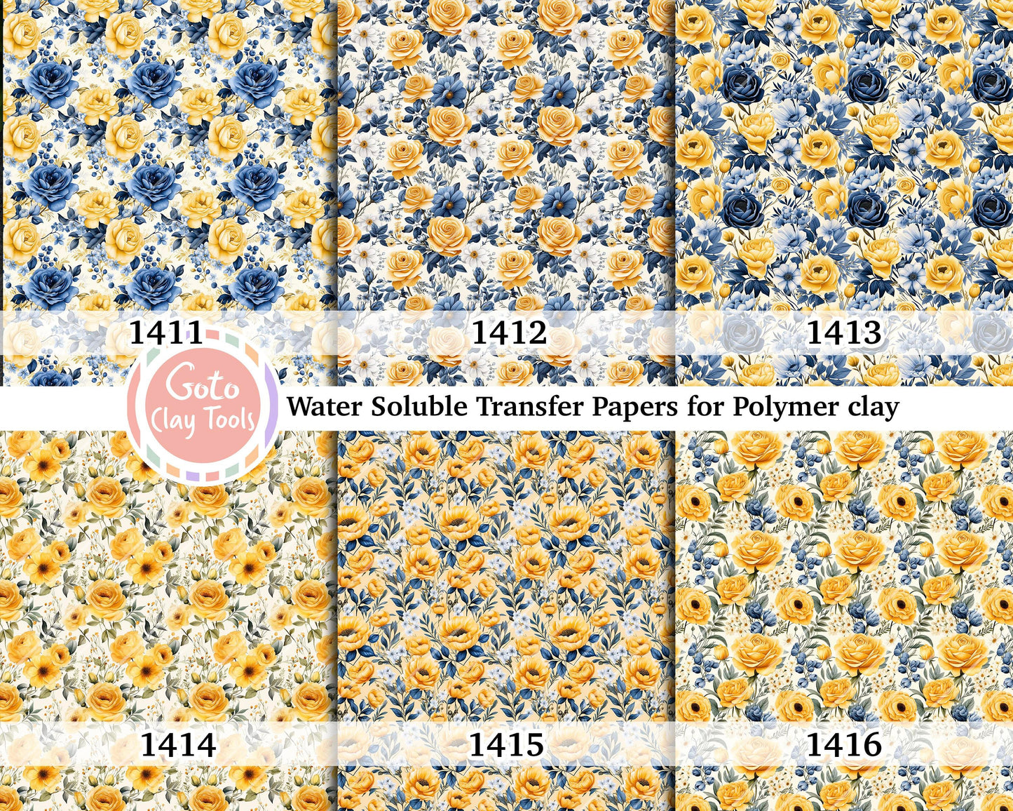 Yellow Rose Polymer Clay Transfer Paper: Water Soluble Image (4x5.5 inches)