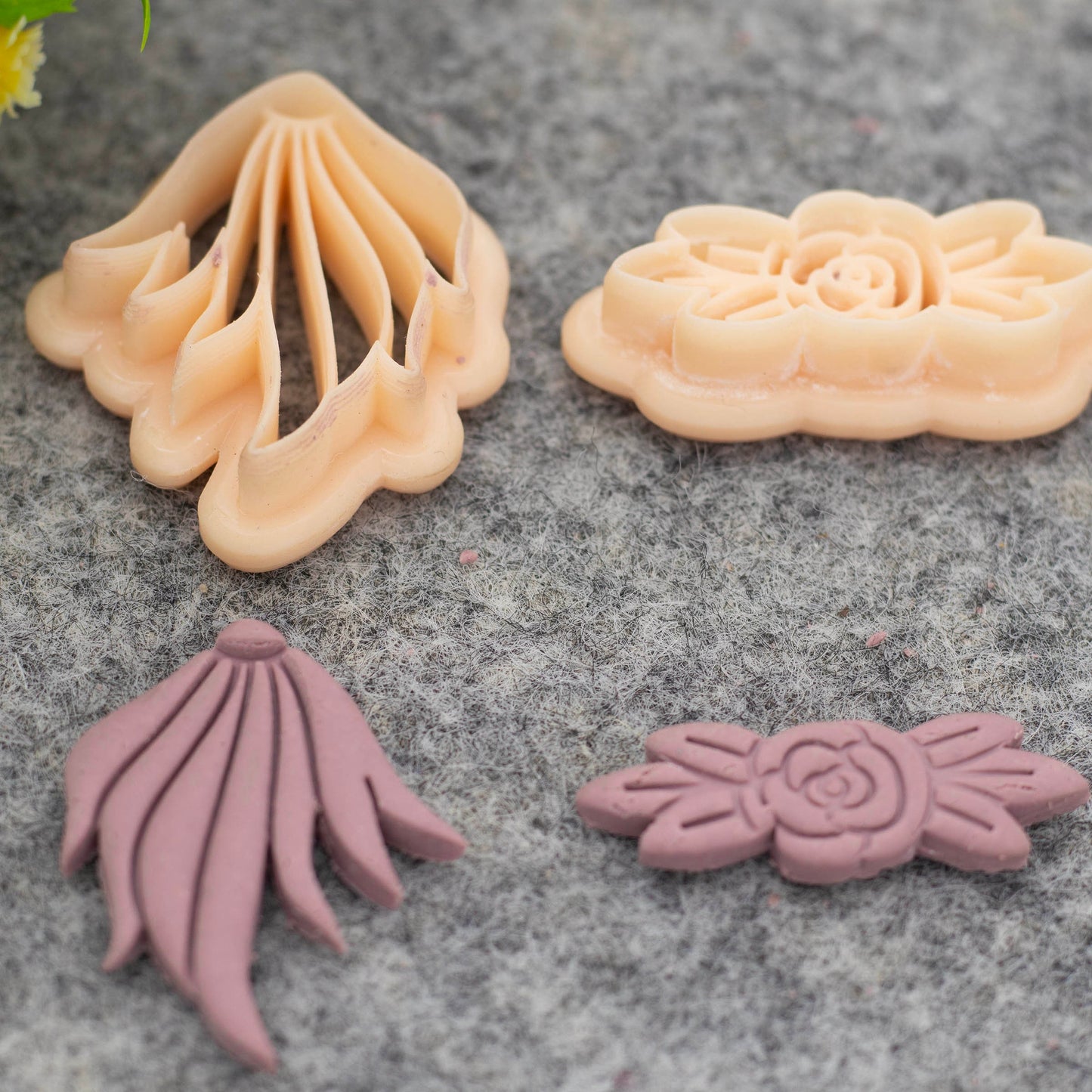 Embossed Rose Clay Cutter Set: Polymer Clay Earring Making #686-SET-3