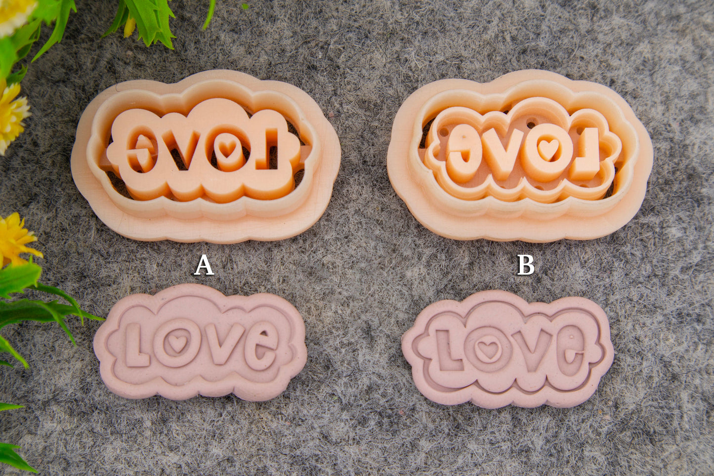 Love Cloud Embossed Clay Cutter: Valentine Polymer Earring Making #697