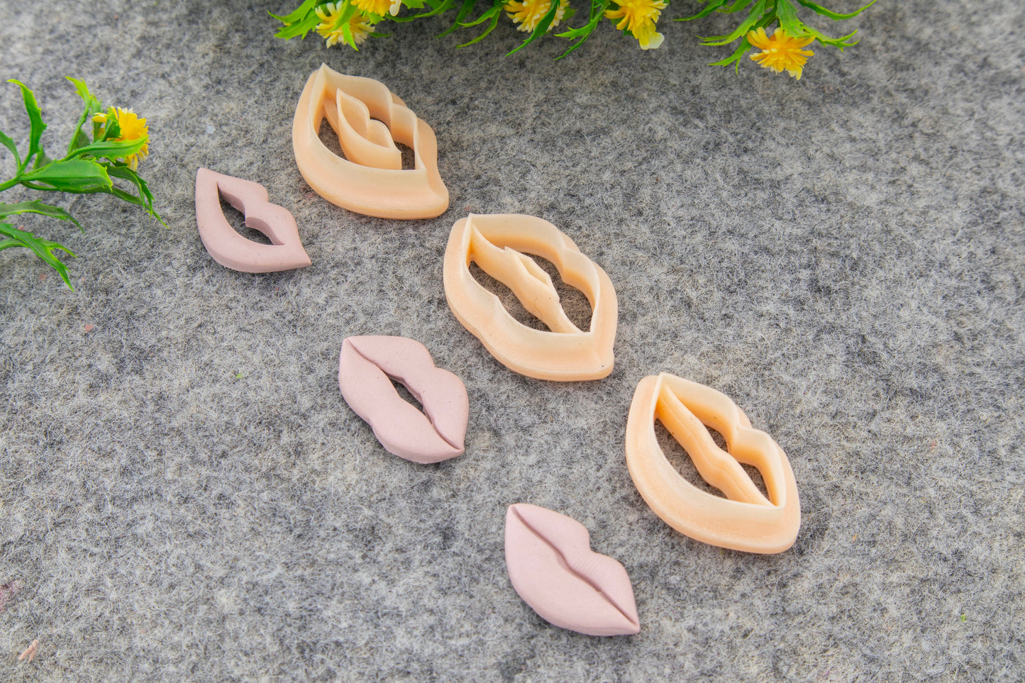 Embossed Lips Clay Cutter: Valentine's Day Earring Making #692