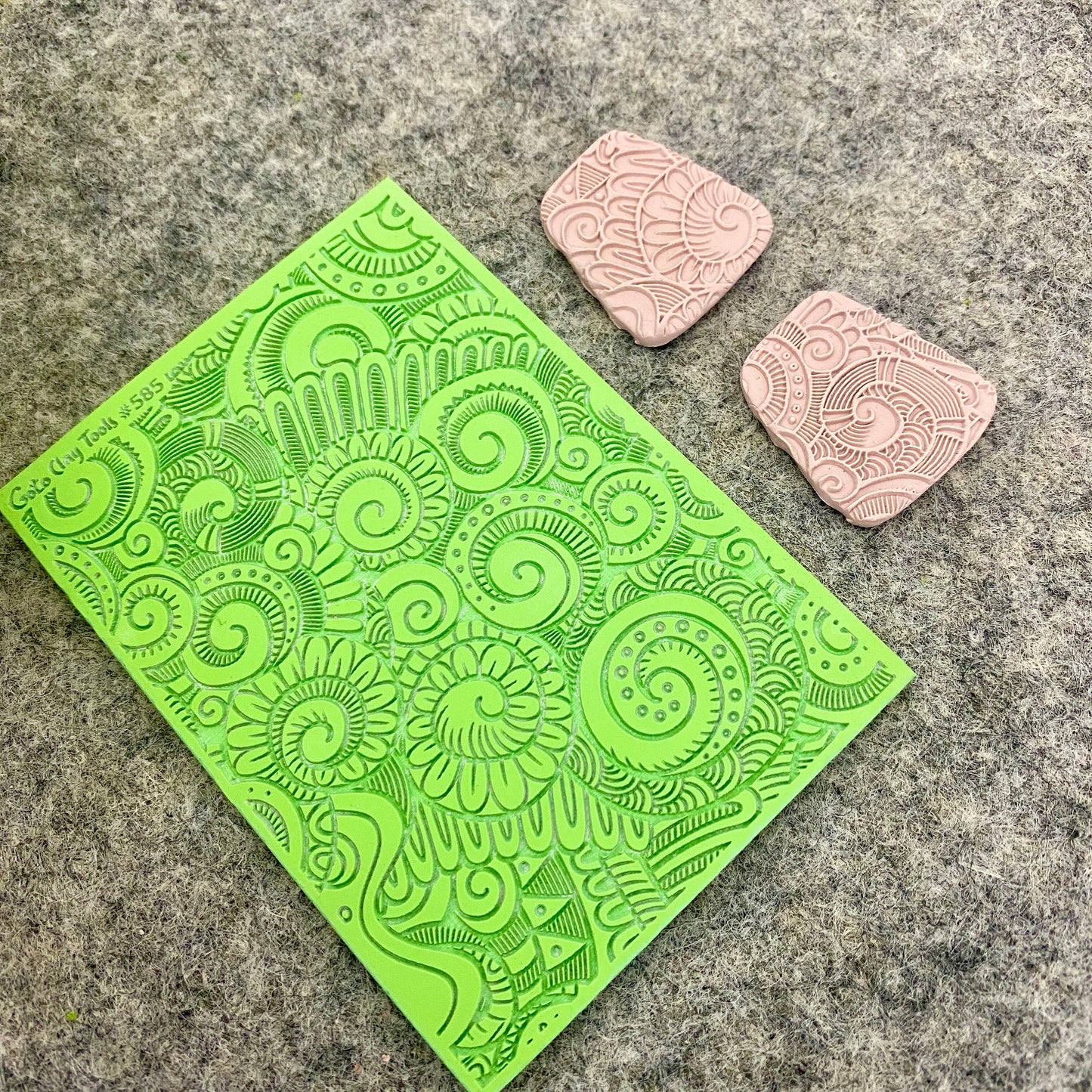 Doodle Rubber Texture Mat for Polymer Clay Jewelry (#585)