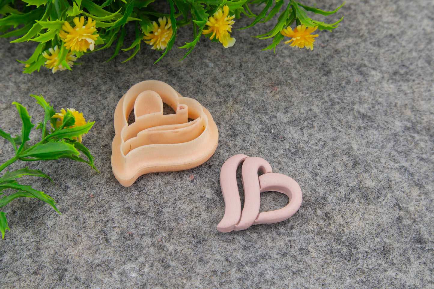 Valentine heart pattern embossed clay cutter, polymer clay cutter for earring making #690