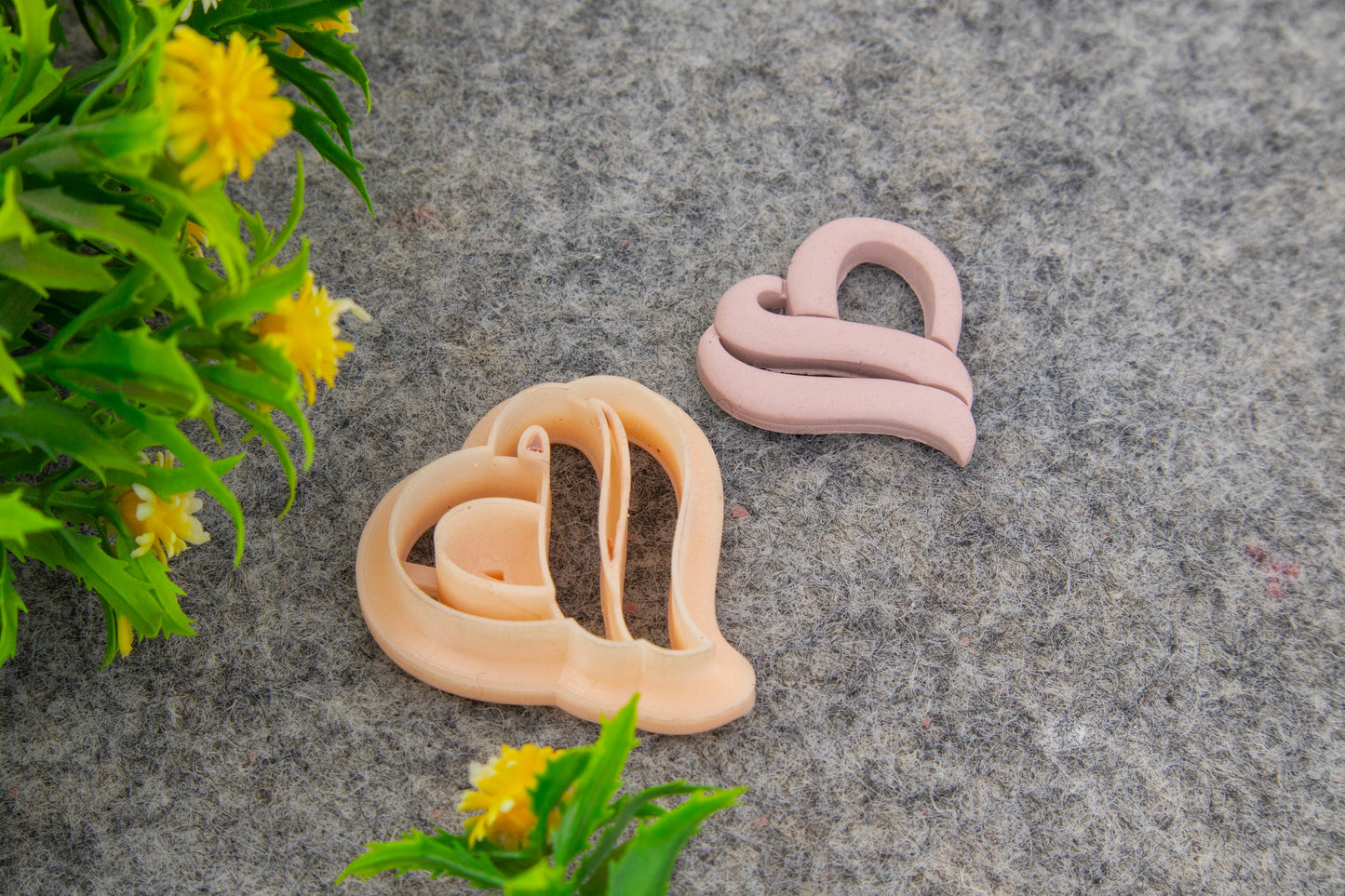 Valentine heart pattern embossed clay cutter, polymer clay cutter for earring making #690