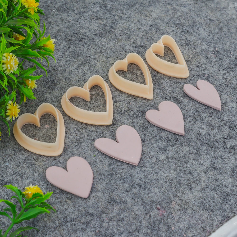 Valentine Heart Clay Cutter: Polymer Earring Making Tool #707-2
