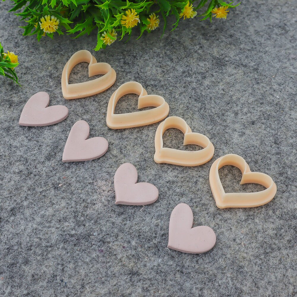 Valentine heart clay cutter, polymer clay cutter for earring making #707-4
