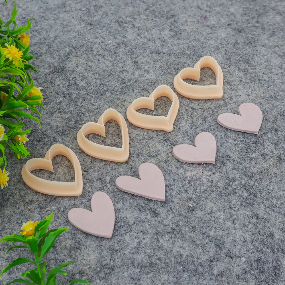 Valentine Heart Clay Cutter: Polymer Earring Making Tool #707-4