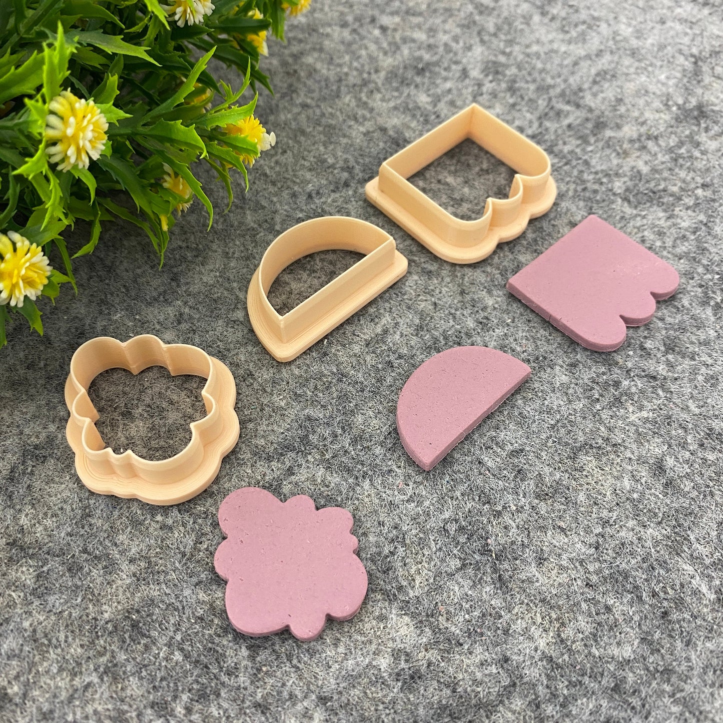 Organic Shape Clay Cutters: Polymer Earring Making, Cloud, Bunting #672