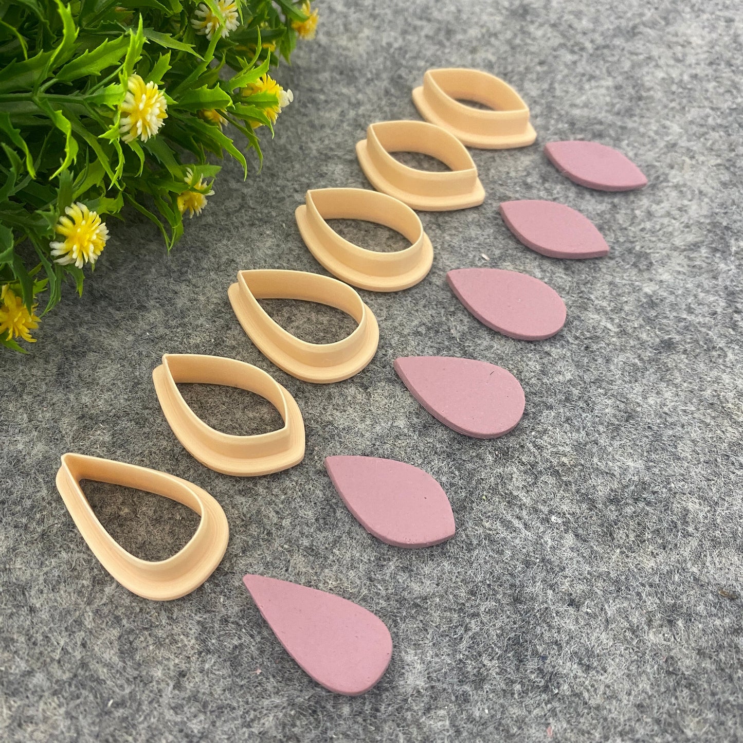 Organic drop shapes Polymer clay cutter, Clay earring cutters, Polymer clay tools, 3D printed cutters#665