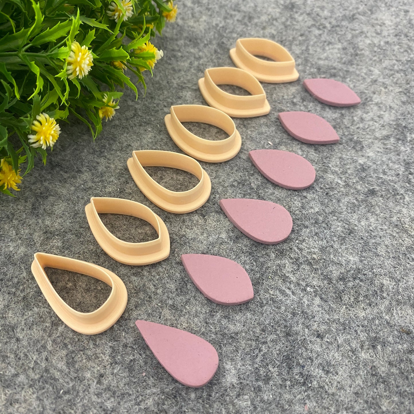 Organic Drop Polymer Clay Cutters: 3D Printed Earring Tools #665