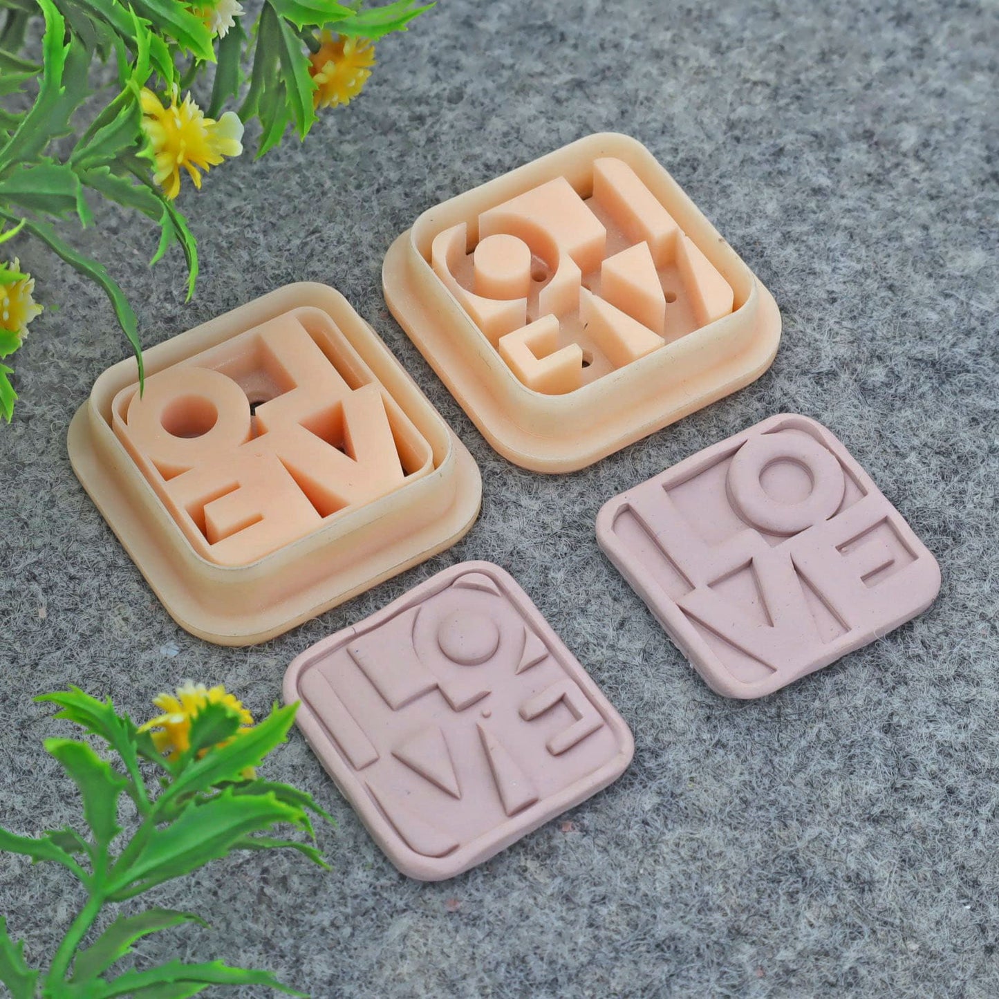 Valentine LOVE letters embossed clay cutter, polymer clay cutter for earring making #698