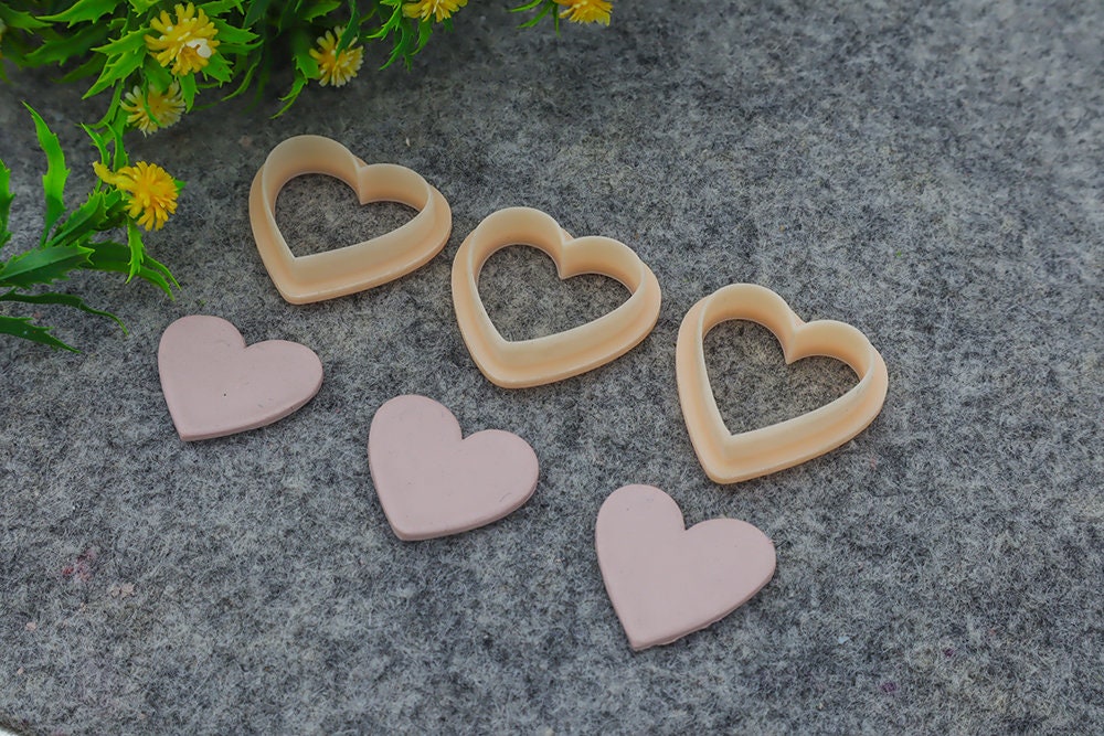 Valentine heart clay cutter, polymer clay cutter for earring making #707-1