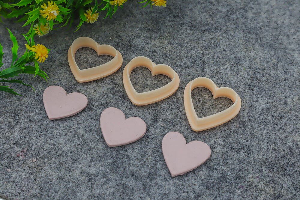 Valentine Heart Clay Cutter: Polymer Earring Making Tool #707-1