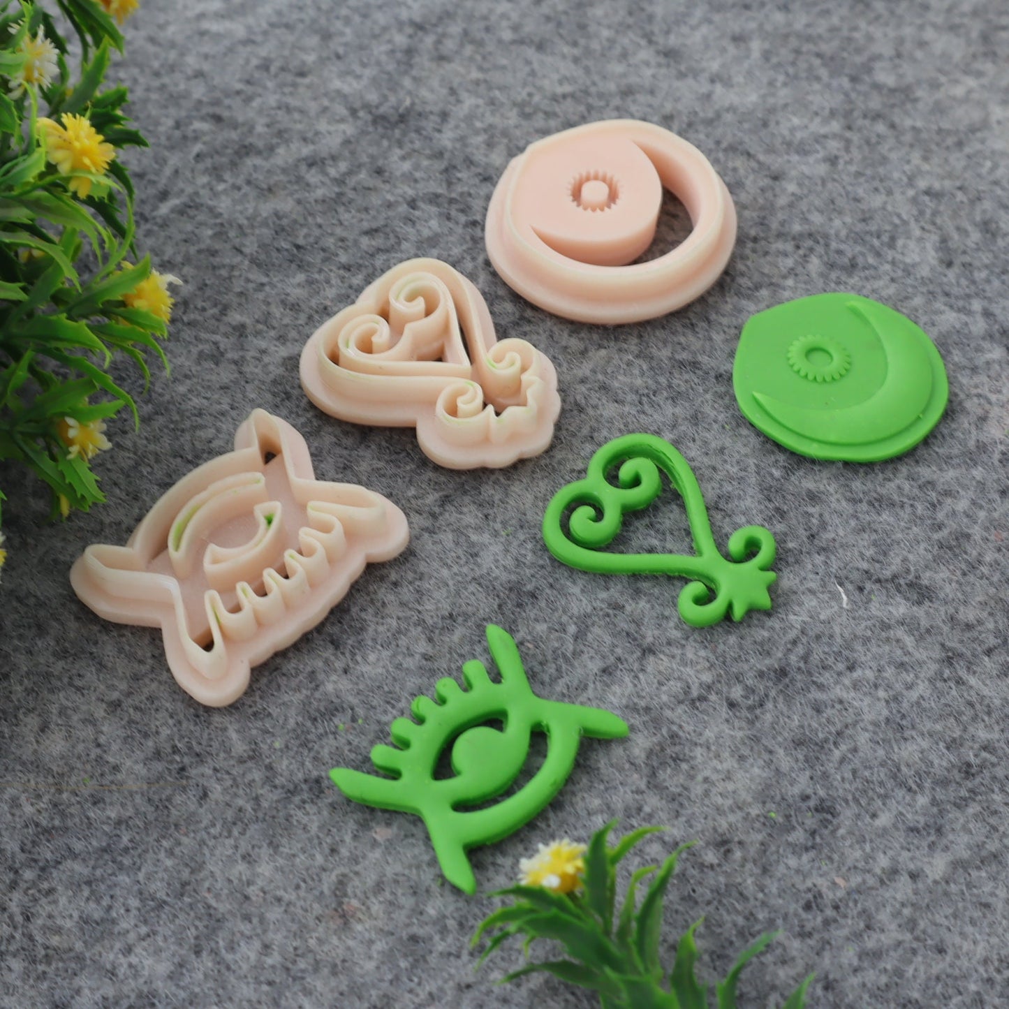 Adinkra Symbol Clay Cutters: Kojo Baiden & Sankofa Designs #710-set-2