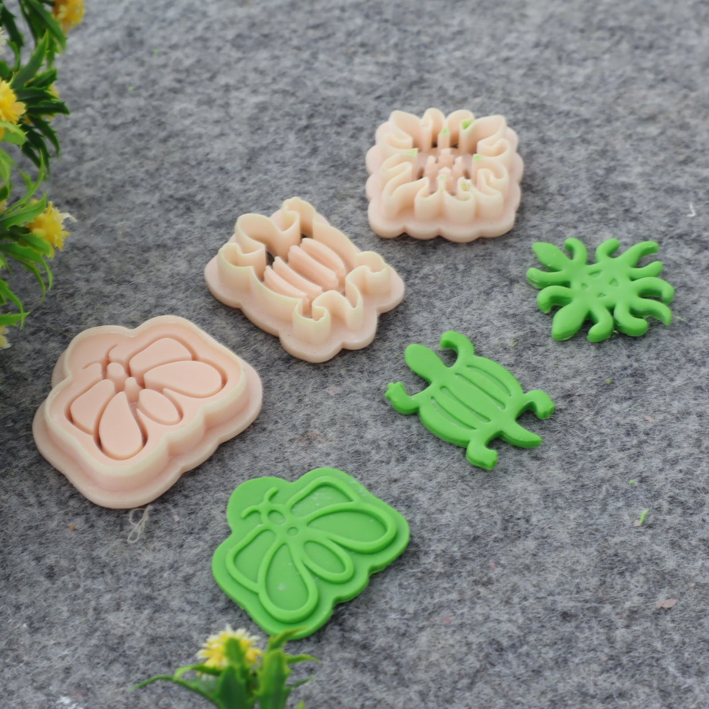 Adinkra Symbol Clay Cutters: Fafanto, Denkyem - Polymer Clay Earring Tools #710-set-4