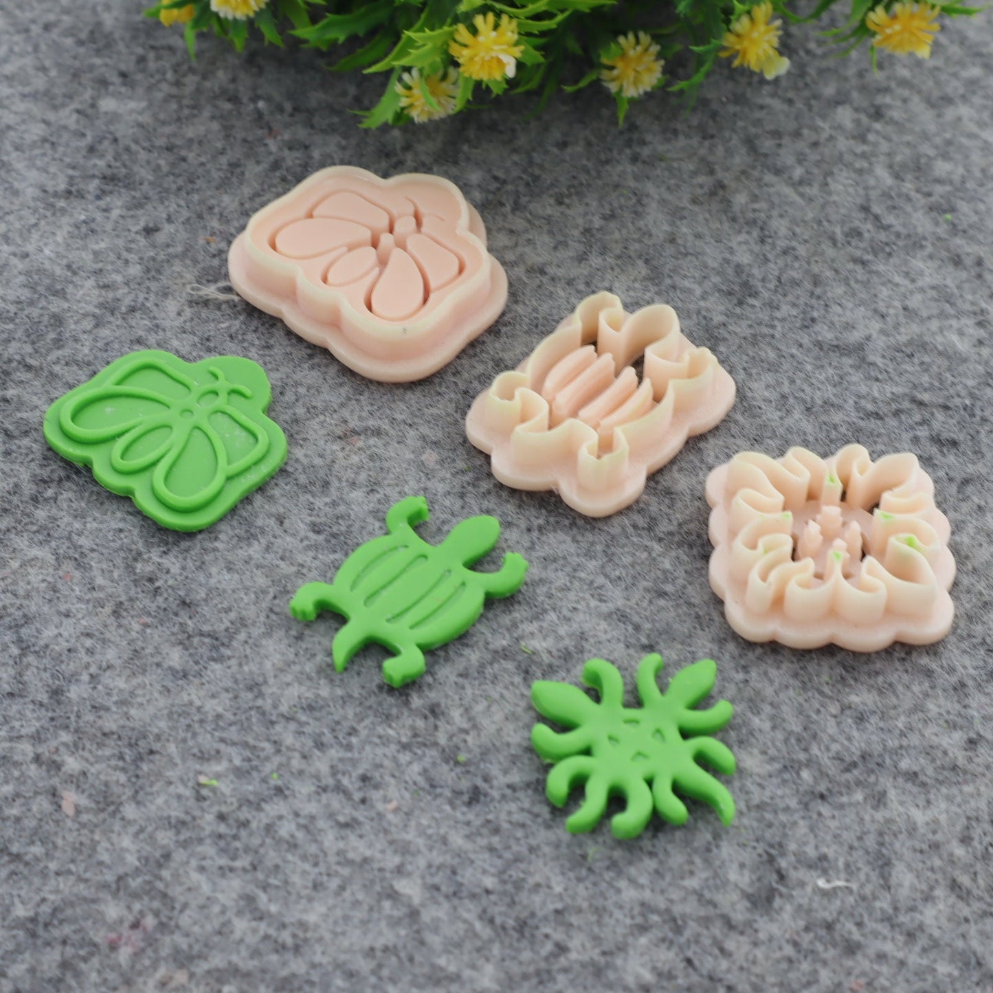 Adinkra Symbol Clay Cutters: Fafanto, Denkyem - Polymer Clay Earring Tools #710-set-4