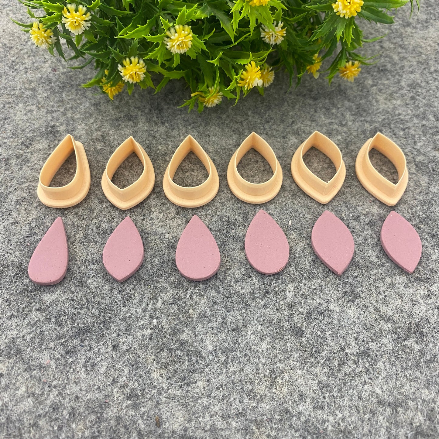 Organic drop shapes Polymer clay cutter, Clay earring cutters, Polymer clay tools, 3D printed cutters#665