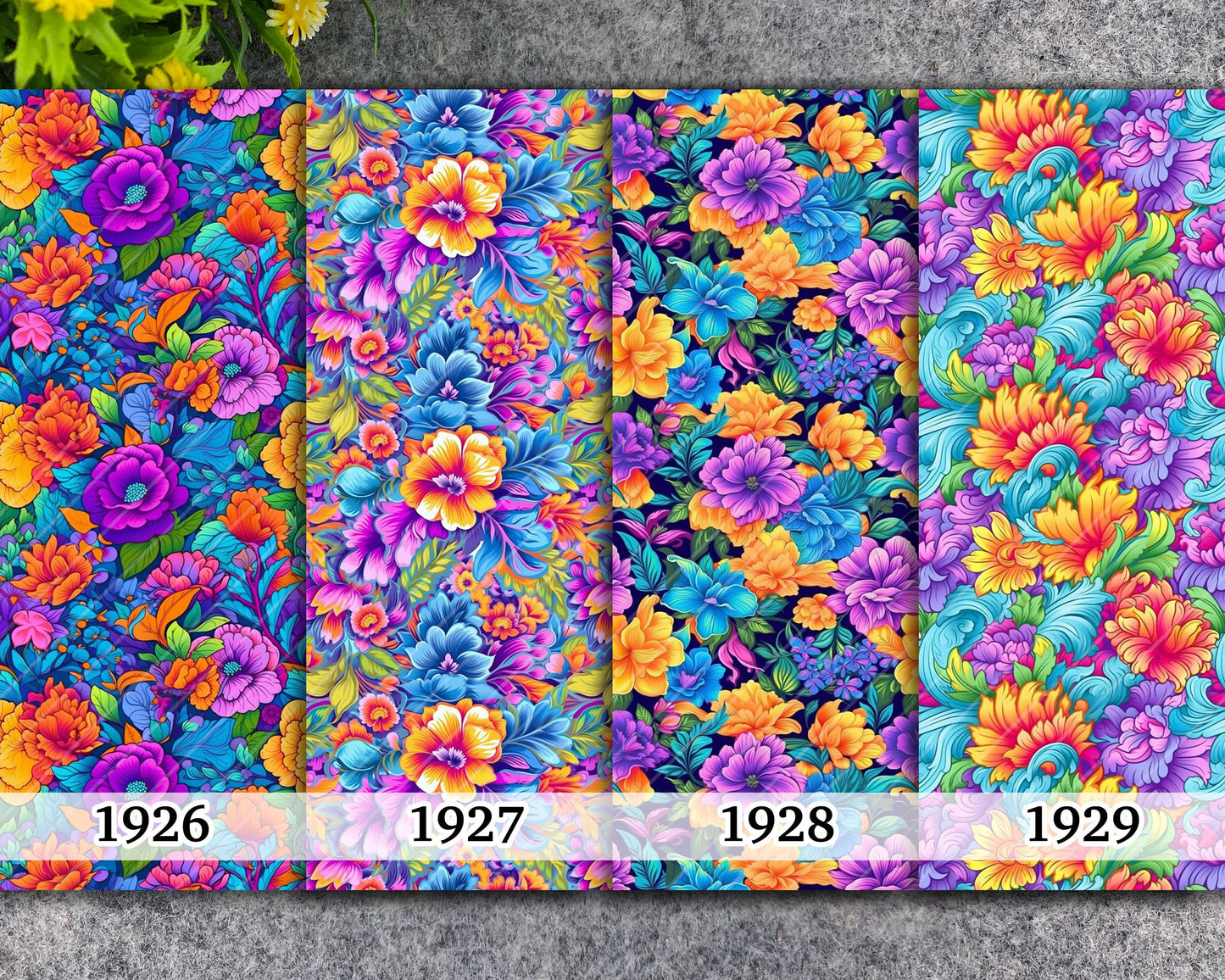 Neon Floral Transfer Paper for Polymer Clay (4x5.5 inches)