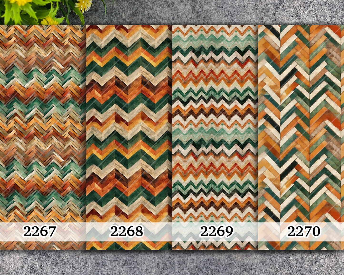 Water soluble Transfer paper for polymer clay, Earthy Chevron pattern, polymer clay image transfers, magic transfer paper