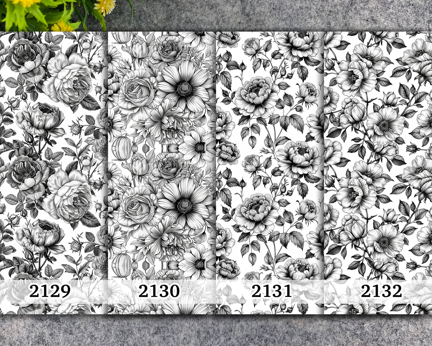 Rose Floral Transfer Paper for Polymer Clay (Water Soluble)