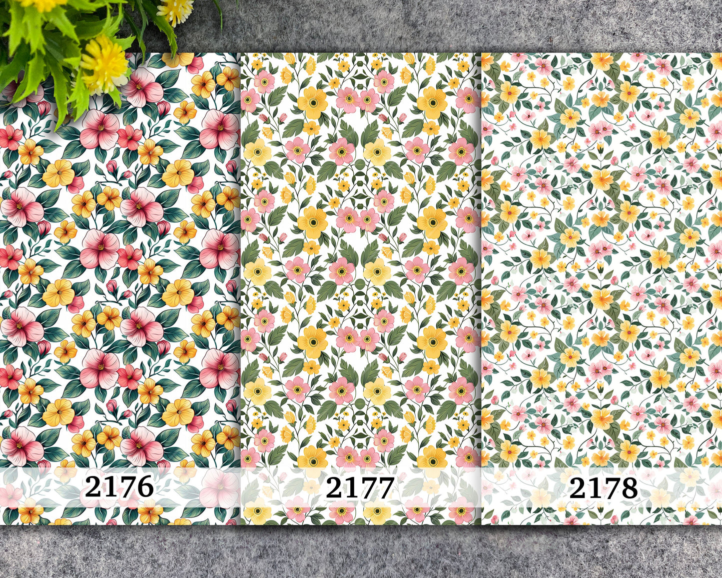Ornate Water soluble Transfer paper for polymer clay, Yellow and peach floral pattern, polymer clay image transfers, magic transfer paper