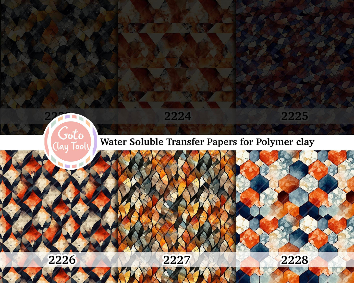 Water soluble Transfer paper for polymer clay, Liquid marble tile pattern, polymer clay image transfers, magic transfer paper