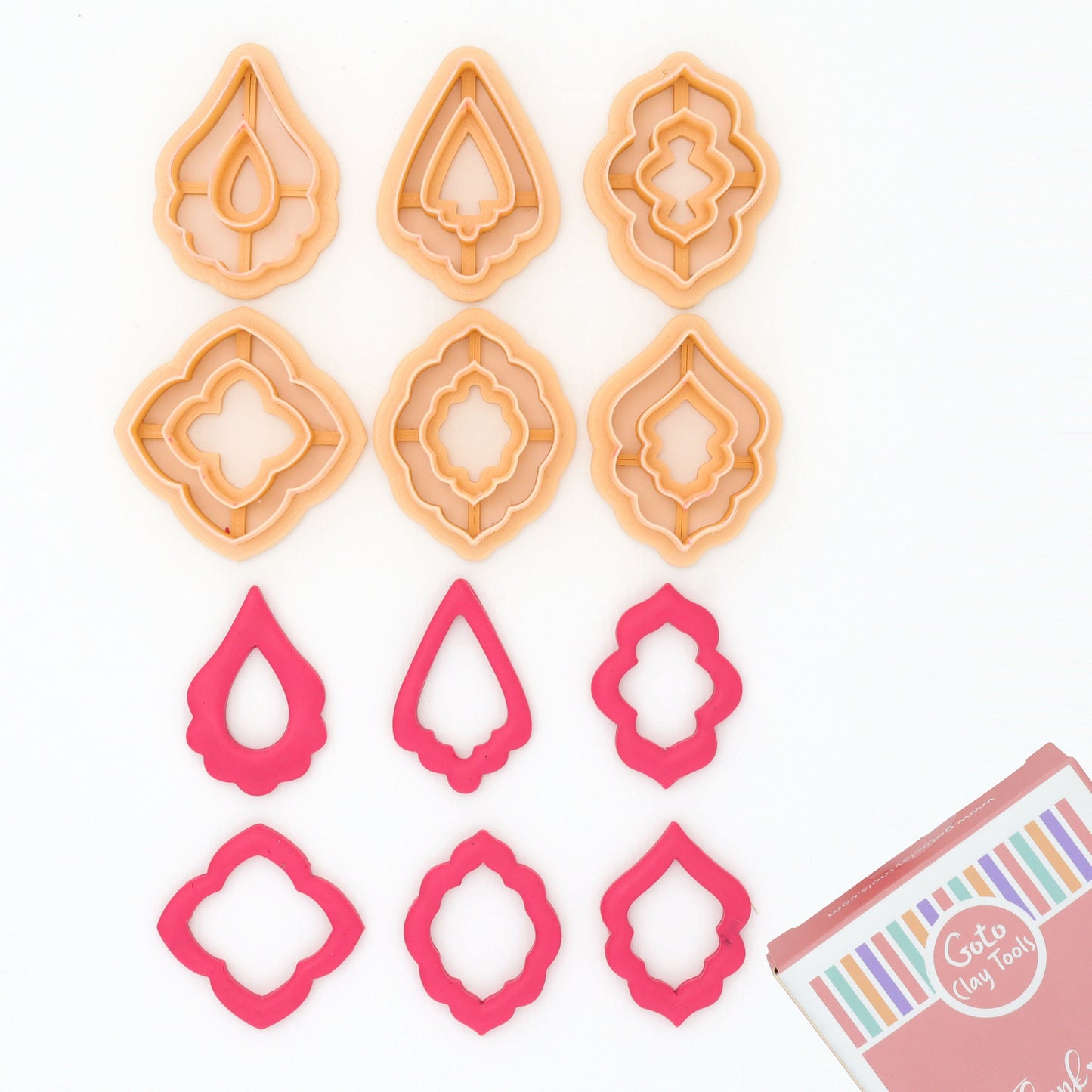 Retro Drop Earring Clay Cutters: Donut & Leaf Shapes, Set of 6