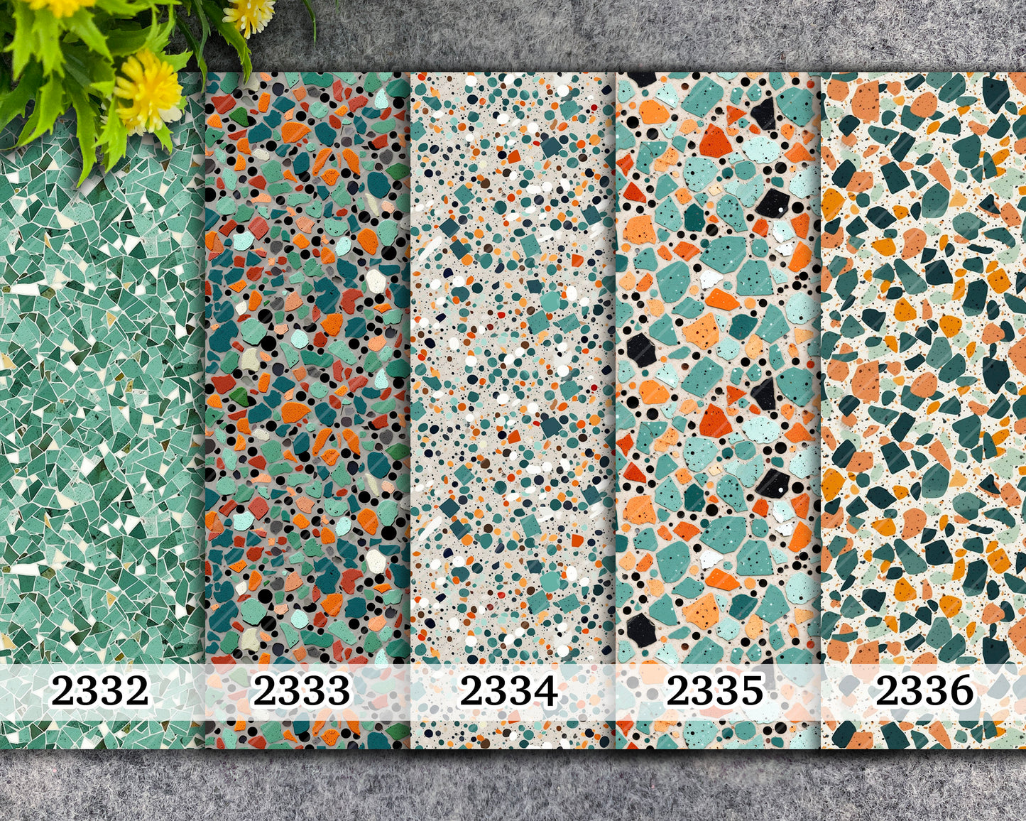 Terrazzo Pattern Water Soluble Transfer Paper for Polymer Clay