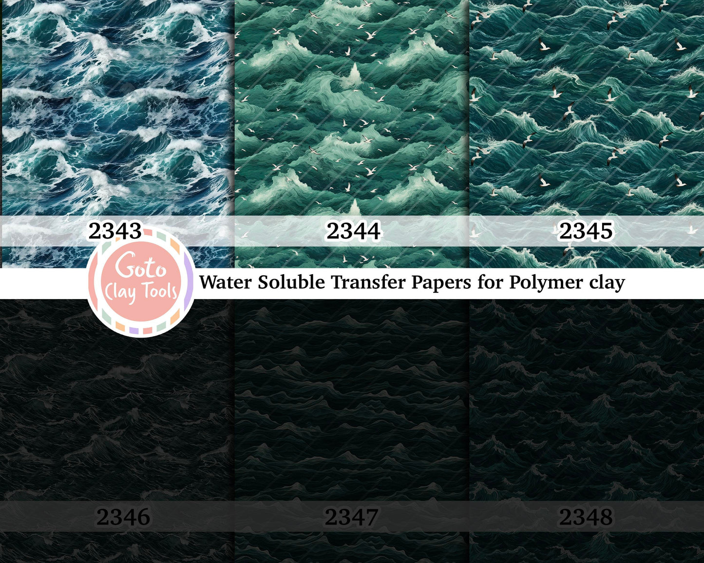 Green Waves Polymer Clay Transfer Paper: Water Soluble (4x5.5 inches)
