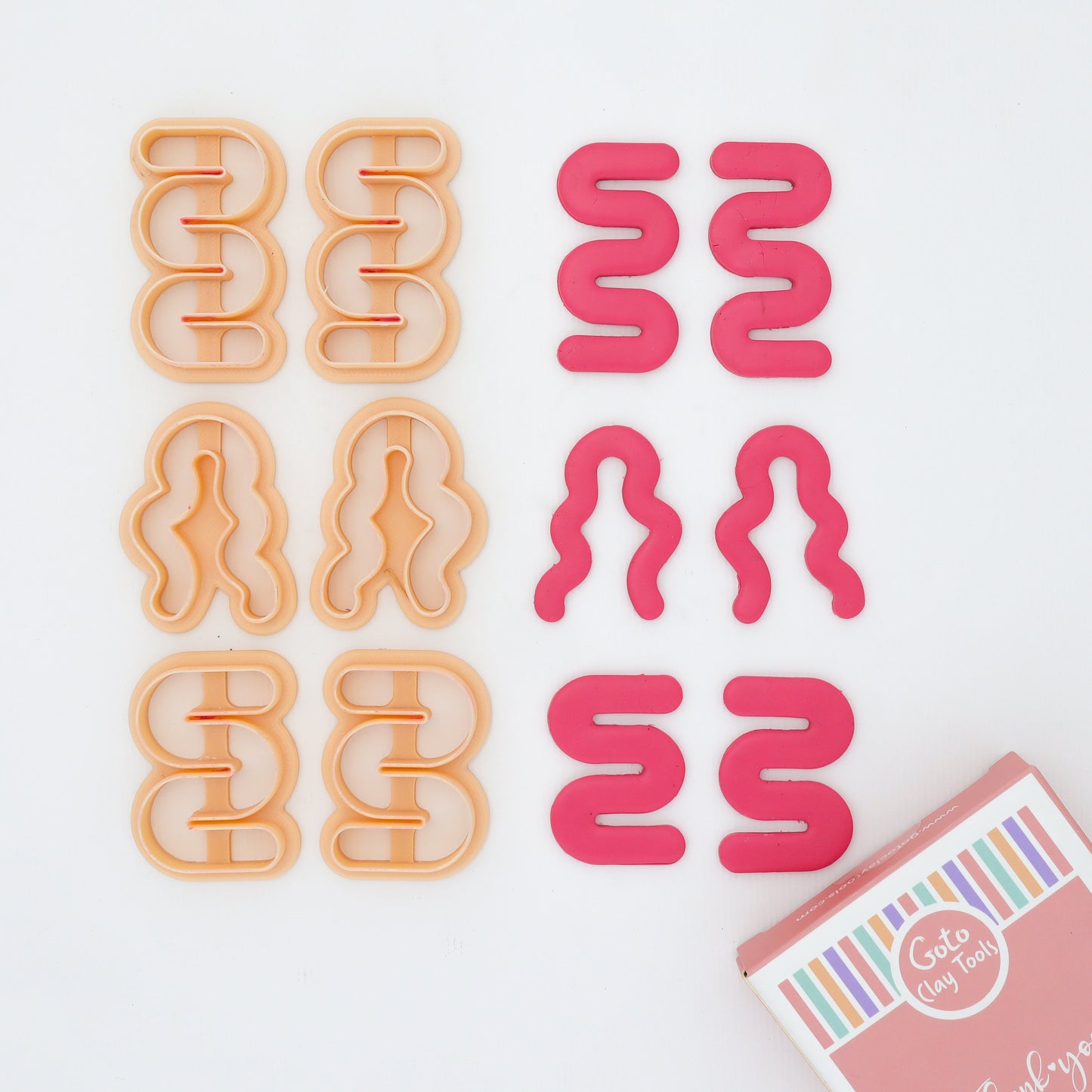 Curvy Polymer Clay Cutters: Organic Earring Making Set (44mm)